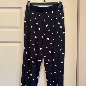 Black & White Heart Print Joggers